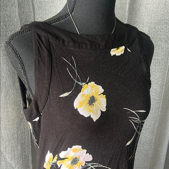 White House Black Market Sheath Dress with Tie Front in Yellow and White - Picture 3 of 5